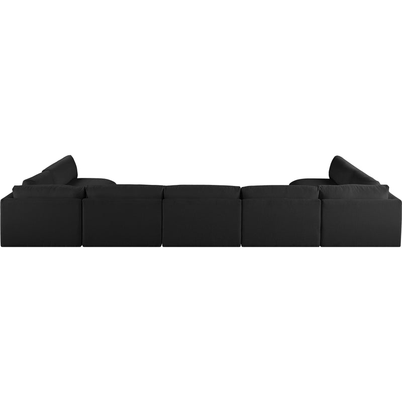 Meridian Ease Black Polyester Fabric Modular Sectional IMAGE 3