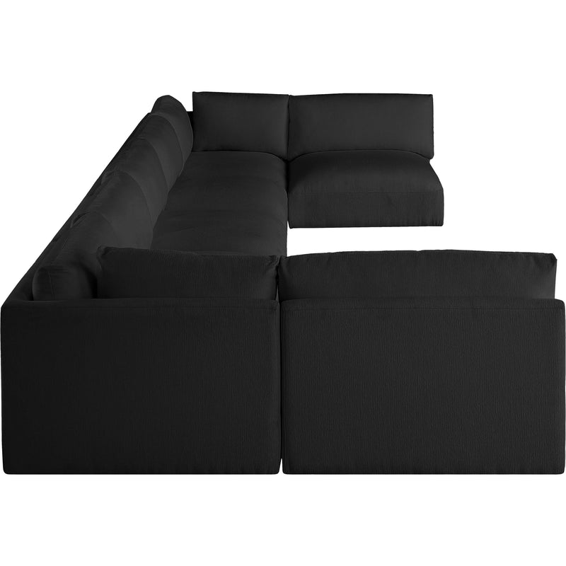 Meridian Ease Black Polyester Fabric Modular Sectional IMAGE 5