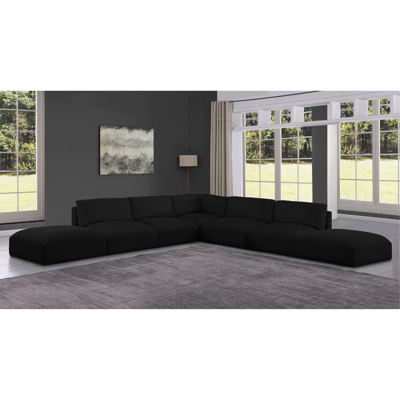 Meridian Ease Black Polyester Fabric Modular Sectional IMAGE 2