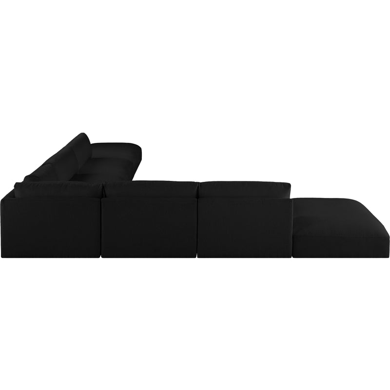 Meridian Ease Black Polyester Fabric Modular Sectional IMAGE 3