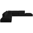 Meridian Ease Black Polyester Fabric Modular Sectional IMAGE 4