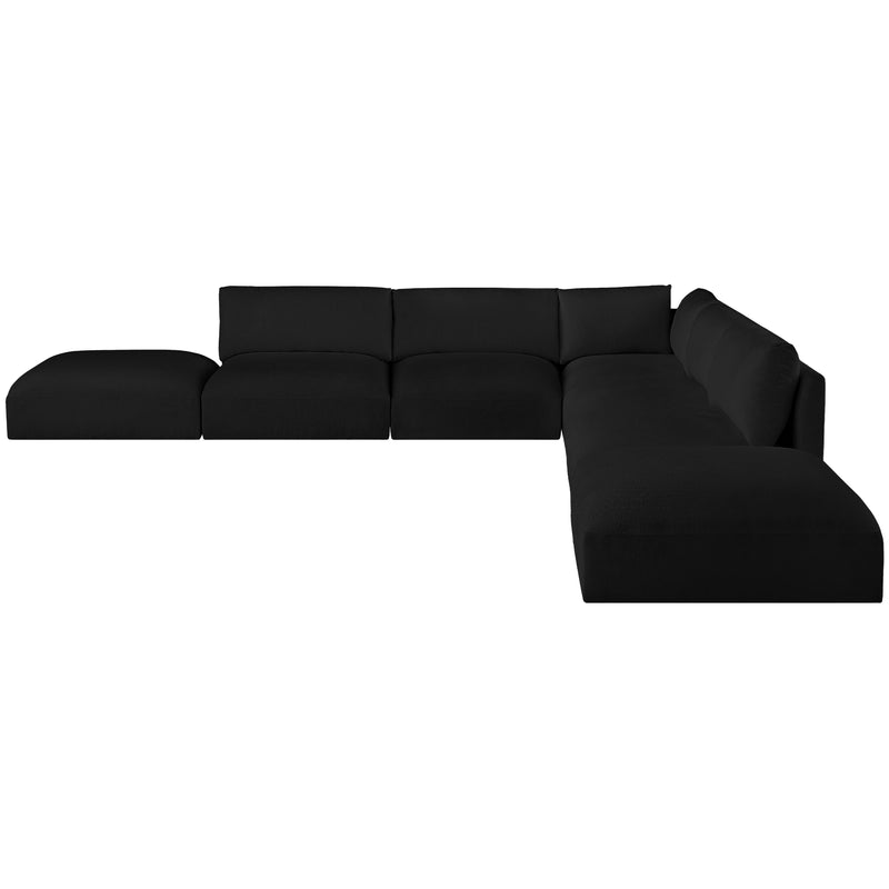 Meridian Ease Black Polyester Fabric Modular Sectional IMAGE 5