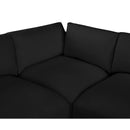 Meridian Ease Black Polyester Fabric Modular Sectional IMAGE 6