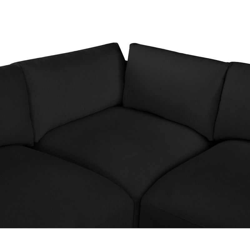 Meridian Ease Black Polyester Fabric Modular Sectional IMAGE 6