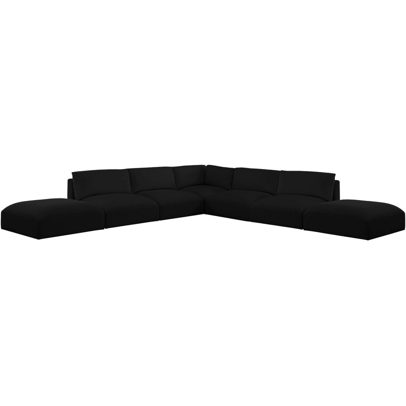 Meridian Ease Black Polyester Fabric Modular Sectional IMAGE 9