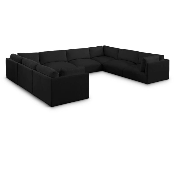 Meridian Ease Black Polyester Fabric Modular Sectional IMAGE 1