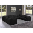 Meridian Ease Black Polyester Fabric Modular Sectional IMAGE 2