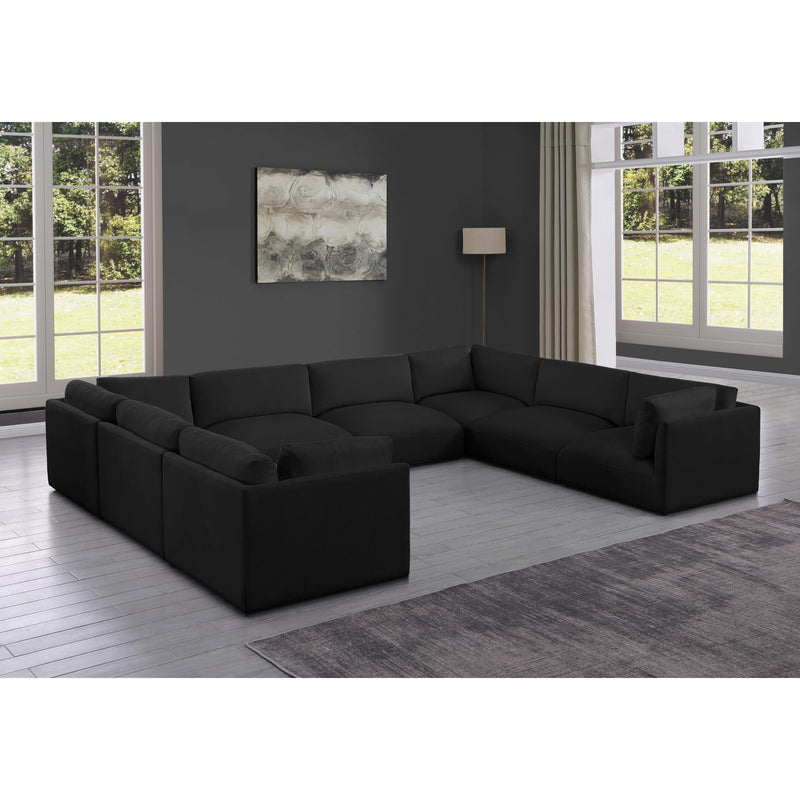 Meridian Ease Black Polyester Fabric Modular Sectional IMAGE 2