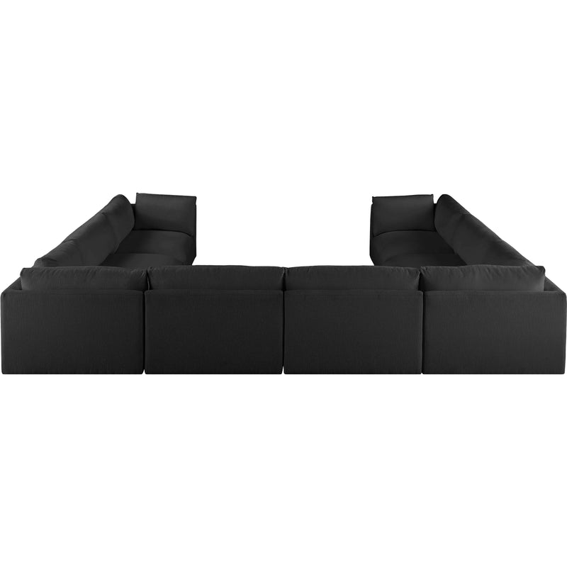 Meridian Ease Black Polyester Fabric Modular Sectional IMAGE 3