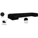Meridian Ease Black Polyester Fabric Modular Sectional IMAGE 10