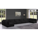 Meridian Ease Black Polyester Fabric Modular Sectional IMAGE 2