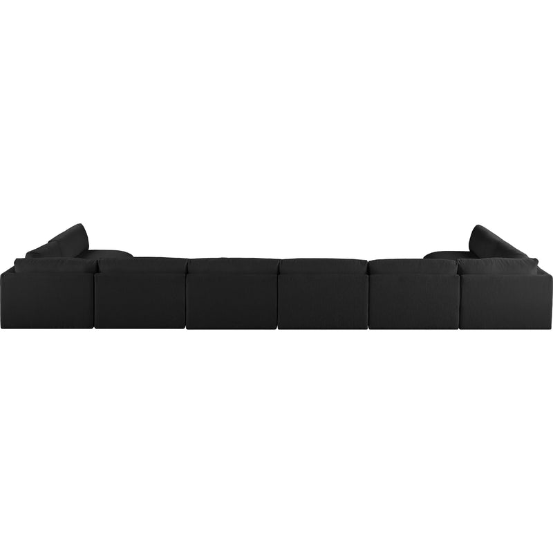 Meridian Ease Black Polyester Fabric Modular Sectional IMAGE 3