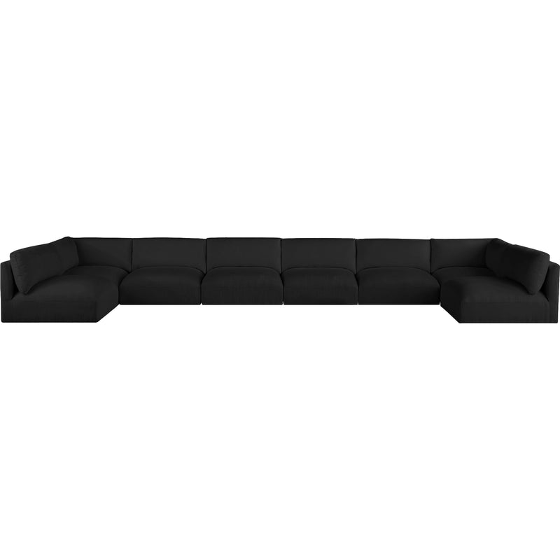 Meridian Ease Black Polyester Fabric Modular Sectional IMAGE 4