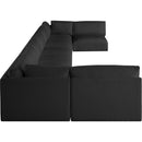 Meridian Ease Black Polyester Fabric Modular Sectional IMAGE 5