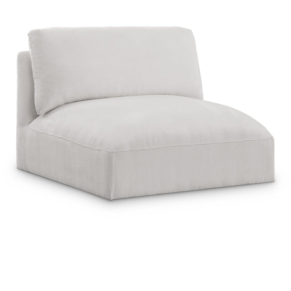 Meridian Ease Cream Polyester Fabric Armless IMAGE 1
