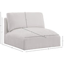 Meridian Ease Cream Polyester Fabric Armless IMAGE 7