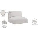 Meridian Ease Cream Polyester Fabric Armless IMAGE 8