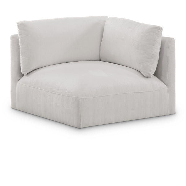 Meridian Ease Cream Polyester Fabric Corner IMAGE 1
