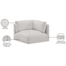 Meridian Ease Cream Polyester Fabric Corner IMAGE 7