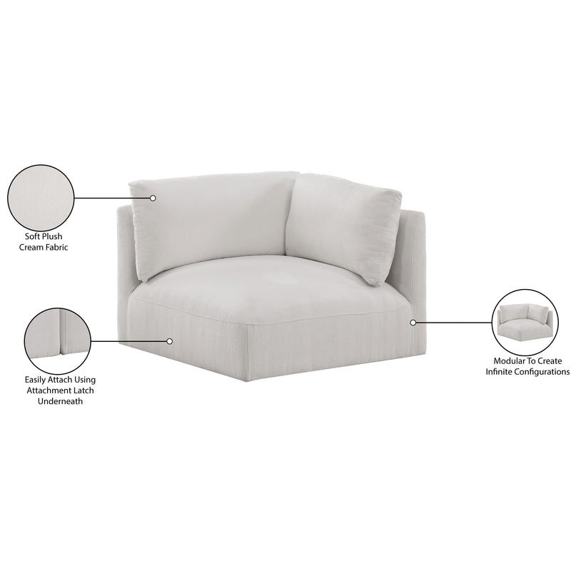 Meridian Ease Cream Polyester Fabric Corner IMAGE 7