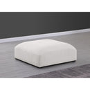 Meridian Ease Cream Polyester Fabric Ottoman IMAGE 2