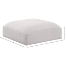Meridian Ease Cream Polyester Fabric Ottoman IMAGE 5