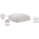 Meridian Ease Cream Polyester Fabric Ottoman IMAGE 6