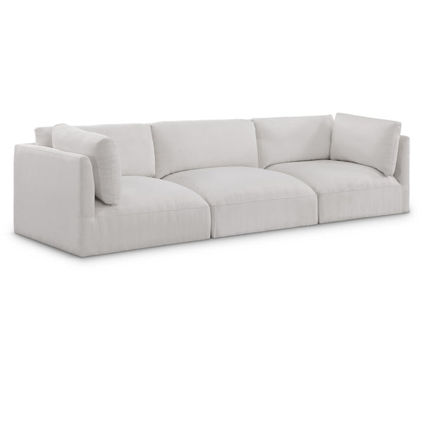 Meridian Ease Cream Polyester Fabric Modular Sofa IMAGE 1