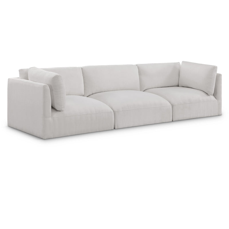 Meridian Ease Cream Polyester Fabric Modular Sofa IMAGE 1