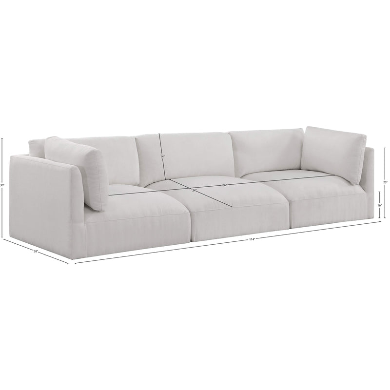 Meridian Ease Cream Polyester Fabric Modular Sofa IMAGE 8
