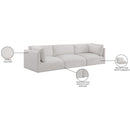 Meridian Ease Cream Polyester Fabric Modular Sofa IMAGE 9