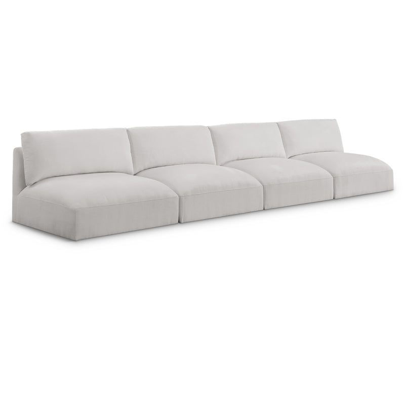 Meridian Ease Cream Polyester Fabric Modular Sofa IMAGE 1
