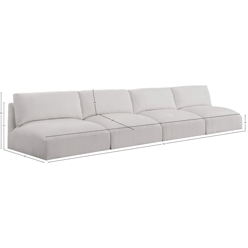 Meridian Ease Cream Polyester Fabric Modular Sofa IMAGE 7