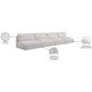 Meridian Ease Cream Polyester Fabric Modular Sofa IMAGE 8