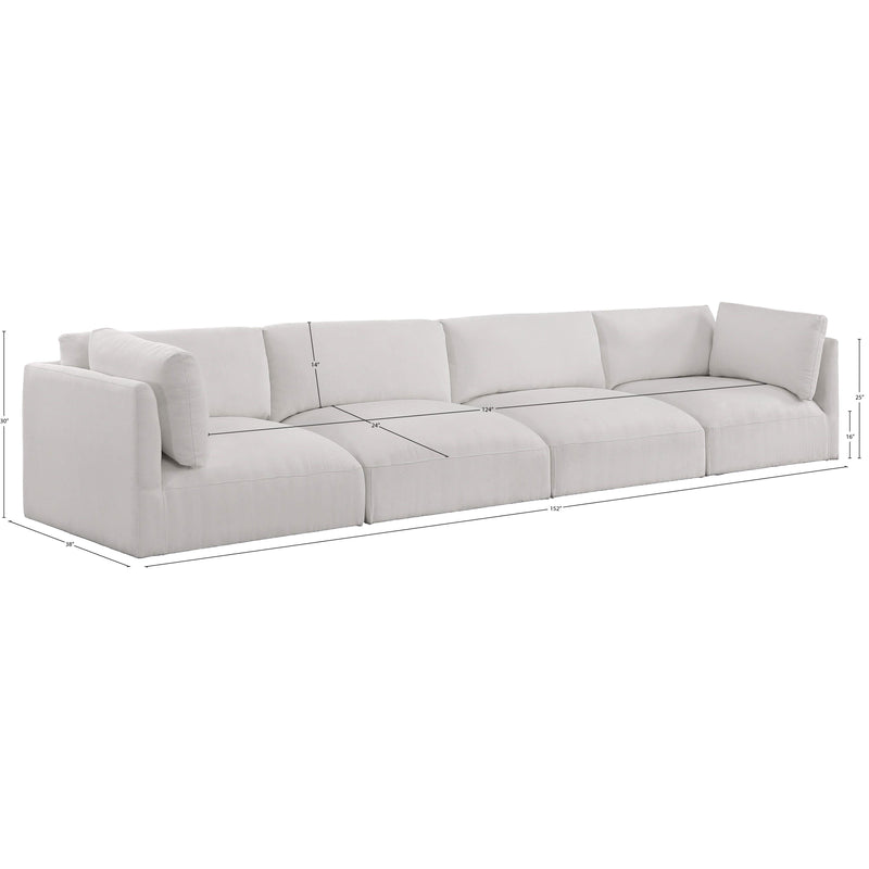 Meridian Ease Cream Polyester Fabric Modular Sofa IMAGE 8