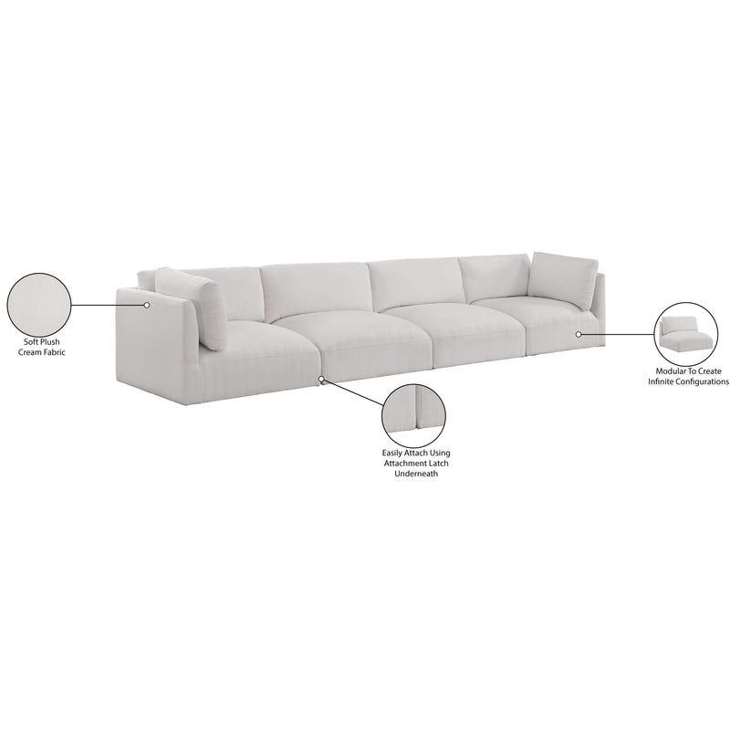 Meridian Ease Cream Polyester Fabric Modular Sofa IMAGE 9