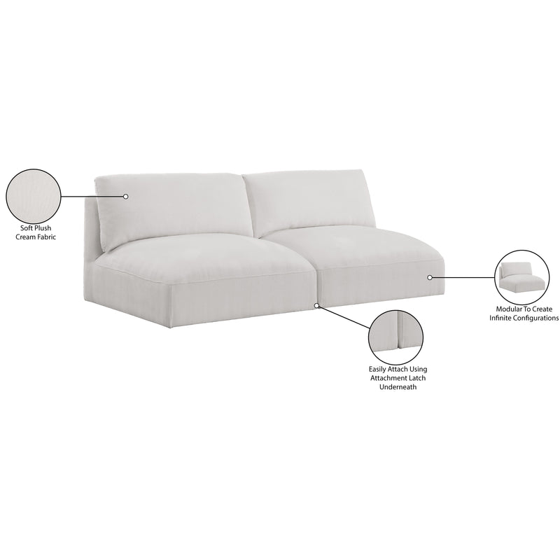 Meridian Ease Cream Polyester Fabric Modular Sofa IMAGE 8