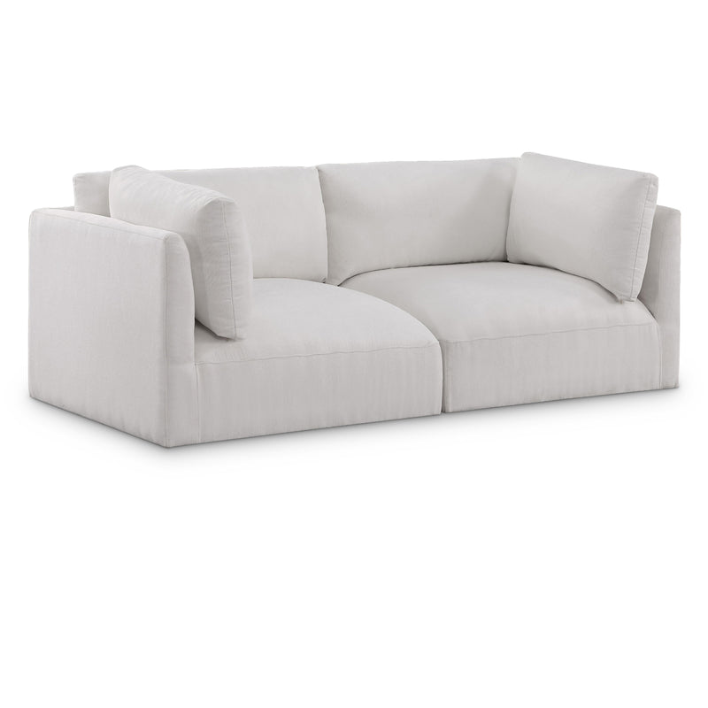 Meridian Ease Cream Polyester Fabric Modular Sofa IMAGE 1