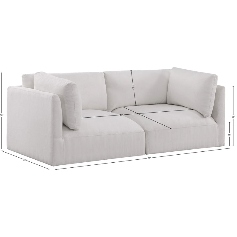 Meridian Ease Cream Polyester Fabric Modular Sofa IMAGE 8