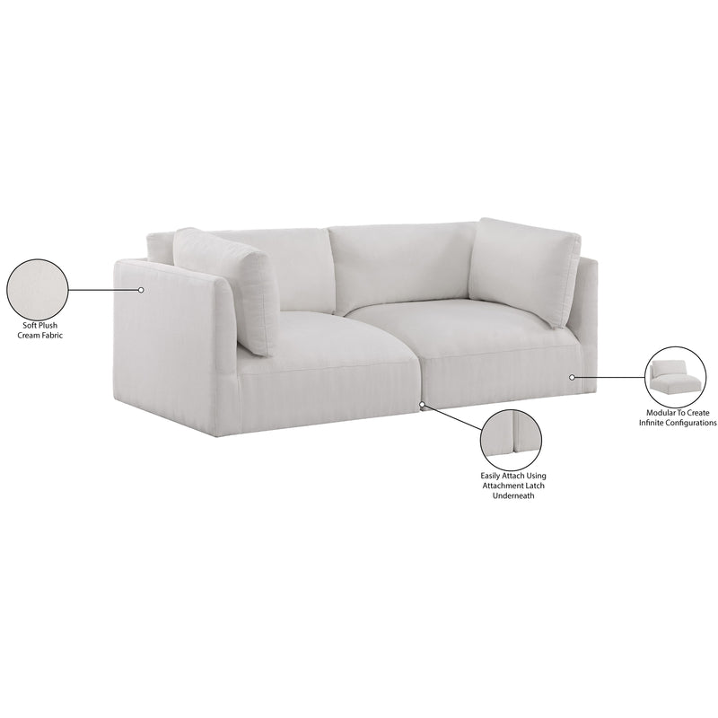 Meridian Ease Cream Polyester Fabric Modular Sofa IMAGE 9