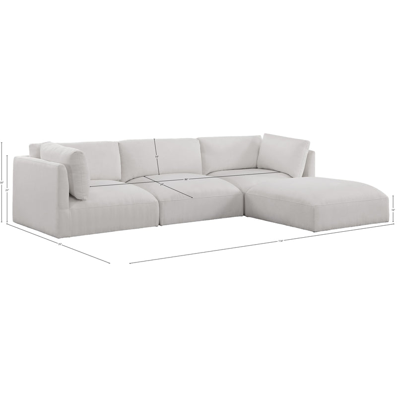 Meridian Ease Cream Polyester Fabric Modular Sectional IMAGE 13