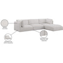 Meridian Ease Cream Polyester Fabric Modular Sectional IMAGE 14