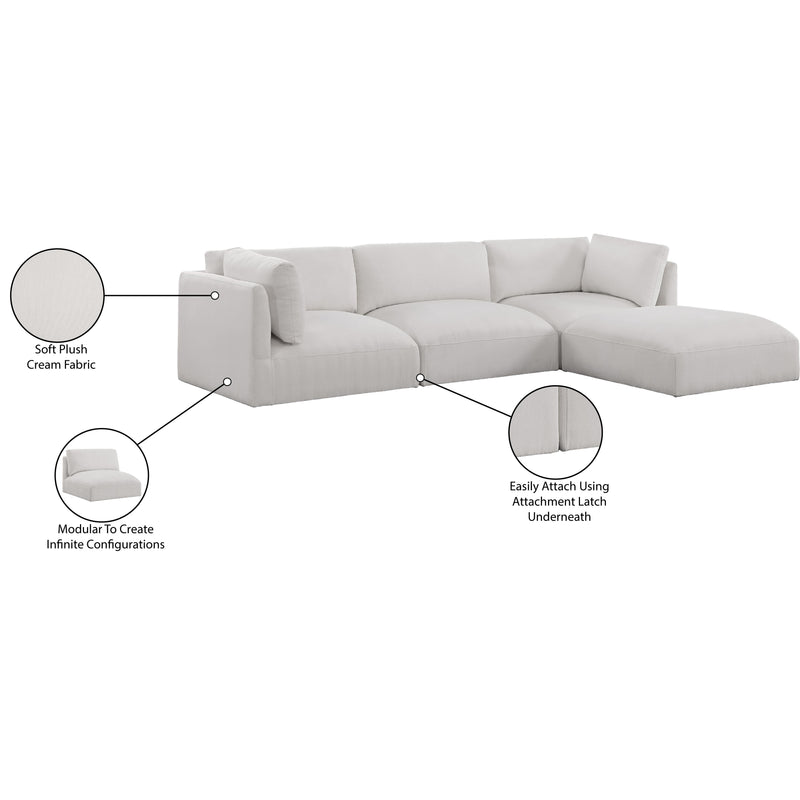 Meridian Ease Cream Polyester Fabric Modular Sectional IMAGE 14