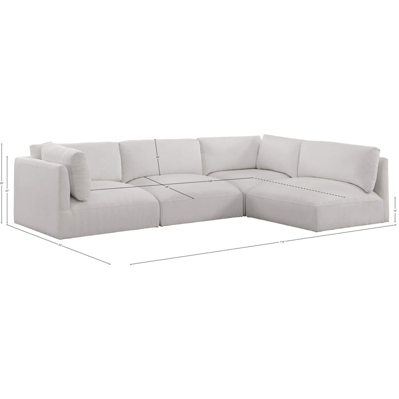Meridian Ease Cream Polyester Fabric Modular Sectional IMAGE 14