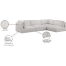 Meridian Ease Cream Polyester Fabric Modular Sectional IMAGE 15