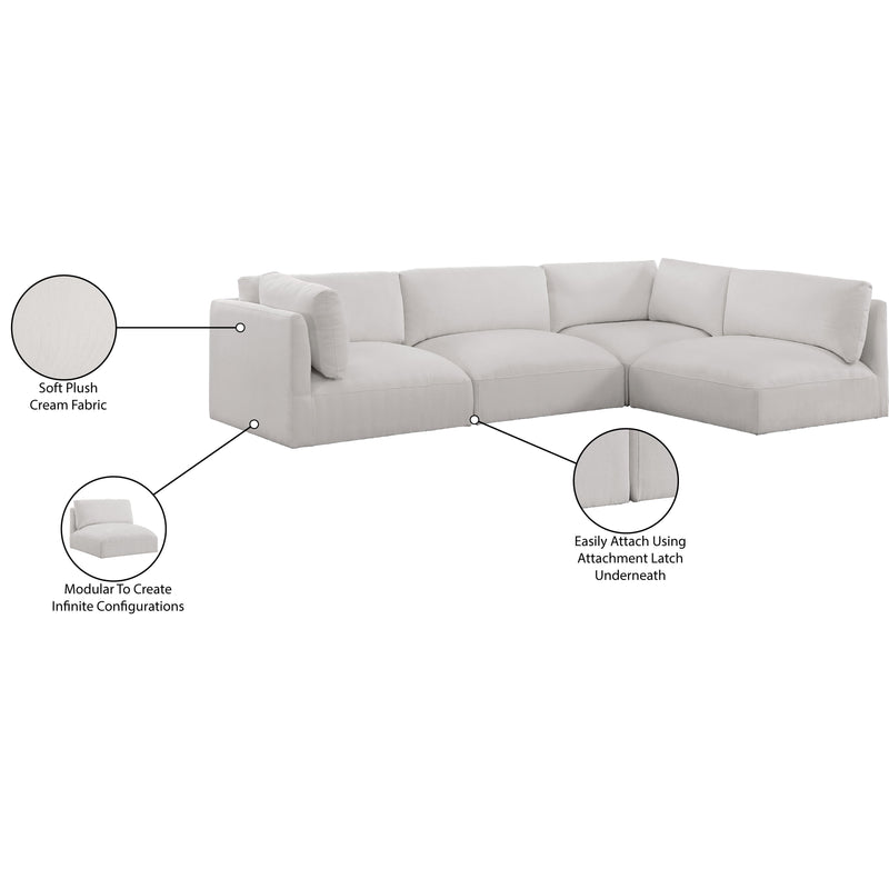 Meridian Ease Cream Polyester Fabric Modular Sectional IMAGE 15
