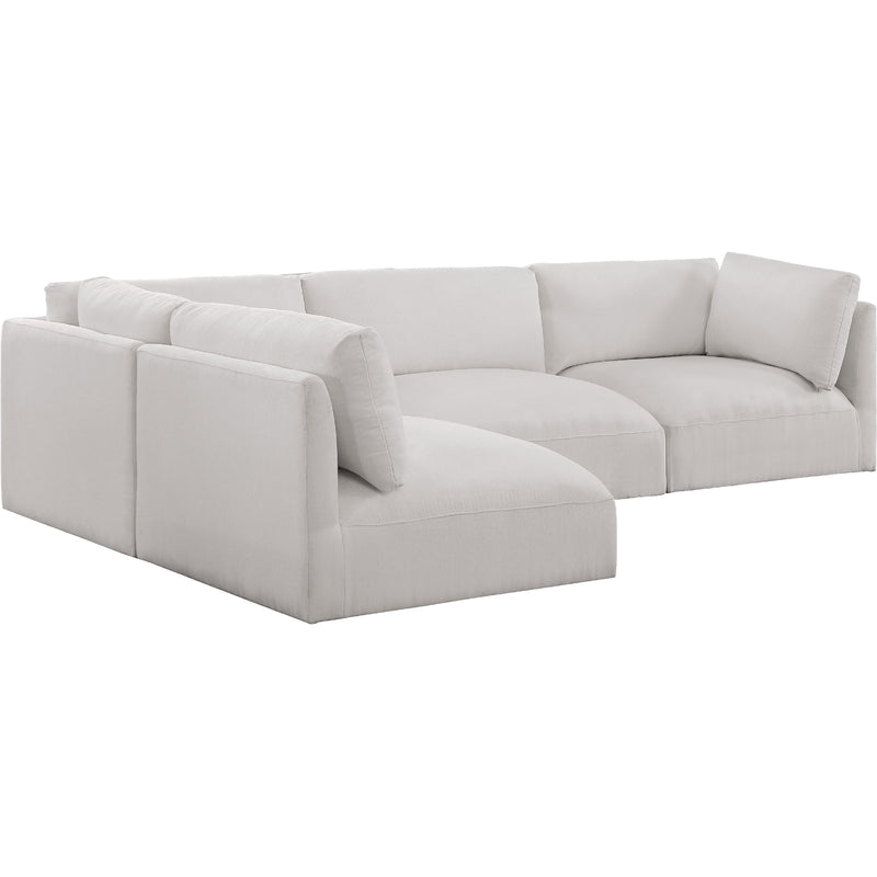 Meridian Ease Cream Polyester Fabric Modular Sectional IMAGE 2