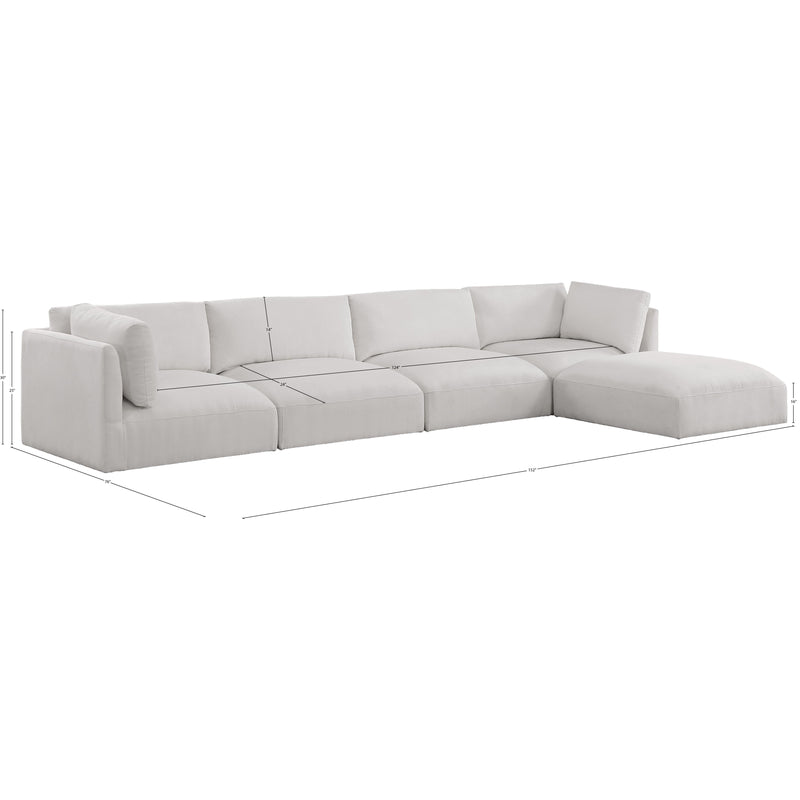 Meridian Ease Cream Polyester Fabric Modular Sectional IMAGE 13