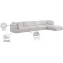 Meridian Ease Cream Polyester Fabric Modular Sectional IMAGE 14