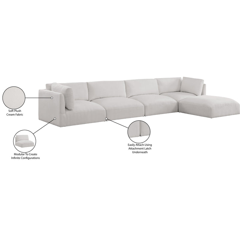 Meridian Ease Cream Polyester Fabric Modular Sectional IMAGE 14
